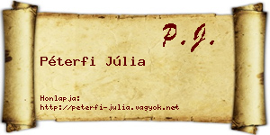 Péterfi Júlia névjegykártya