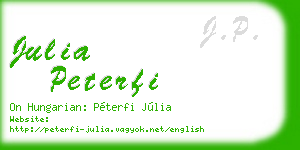 julia peterfi business card